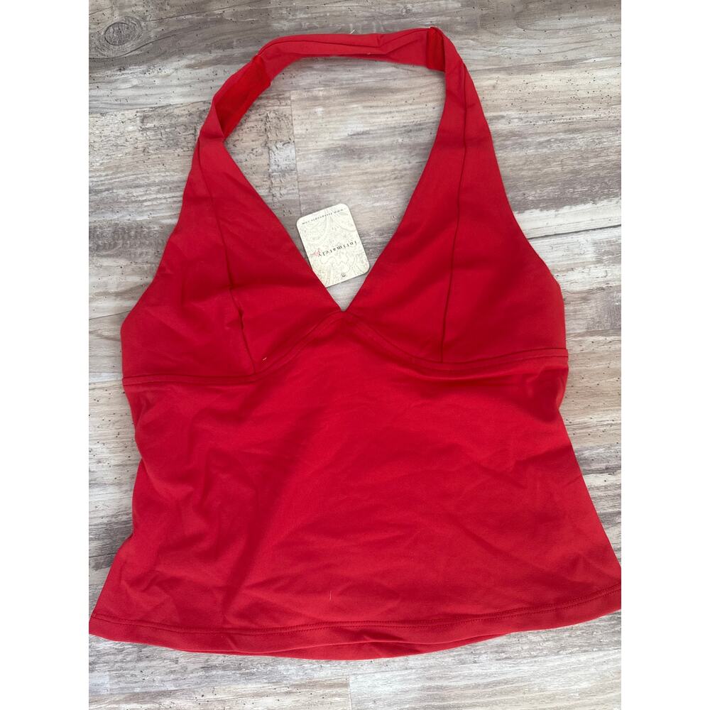 Free People Still Here Halter Top Red Pomegranate NWT Size Small